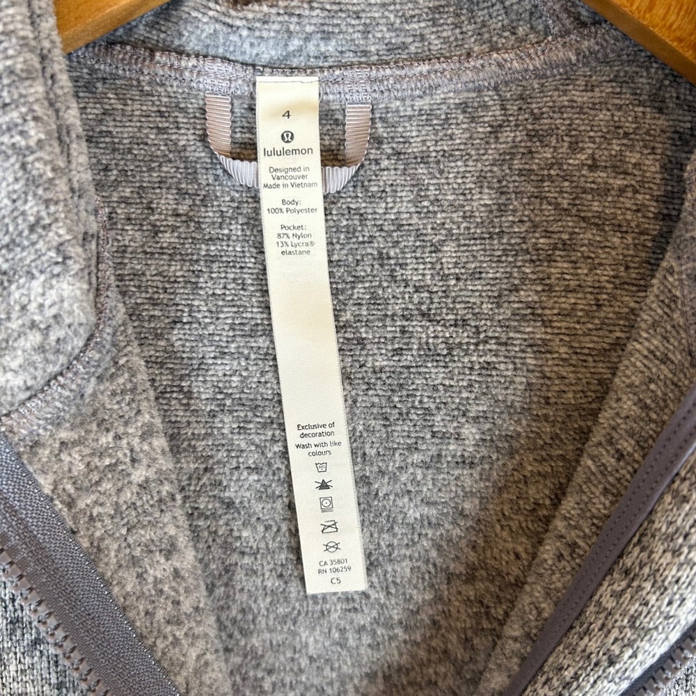 Lululemon Heathered Silver Lilac Fleece & Thank You Pullover Womens Size 4‎ - Picture 3 of 10